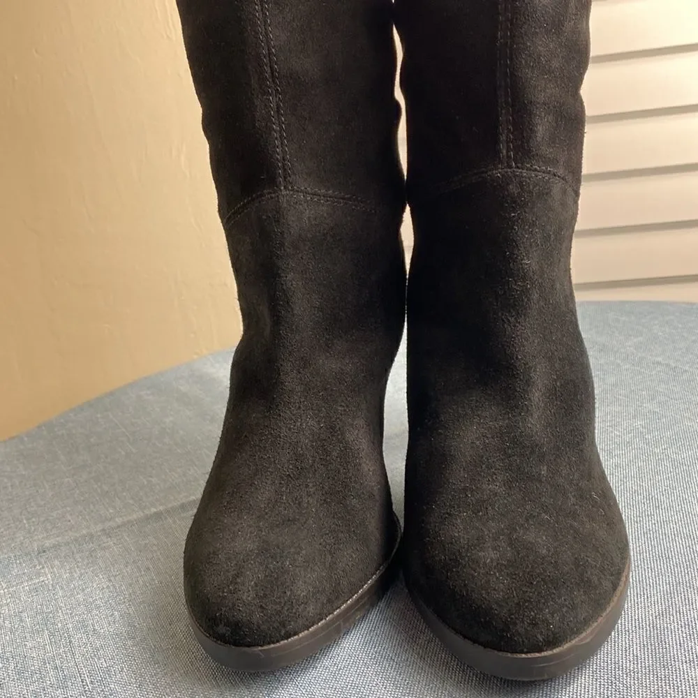 Nine West black over-the-knee heeled boots size 6.5